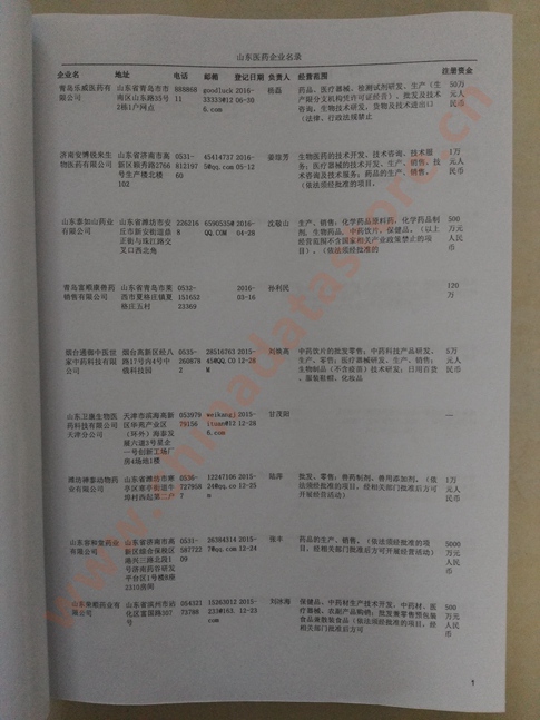 山東醫(yī)藥企業(yè)黃頁收錄了最新的山東醫(yī)藥企業(yè)名單，具有極高的營銷價值，實實在在提高銷售業(yè)績